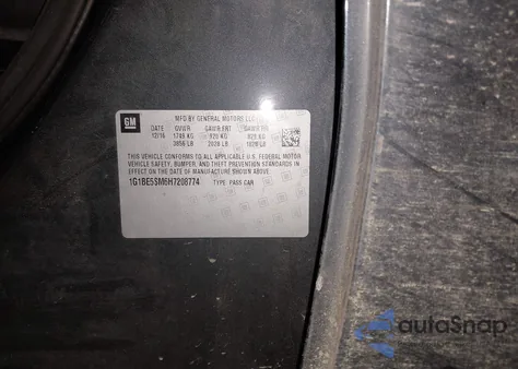 2017 Chevrolet Cruze Lt Auto z USA, uszkodzony, nr VIN 1G1BE5SM6H7208774